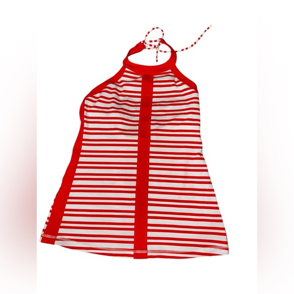 Lululemon Hip To Be‎ Zen Halter Twin Stripe Love Red size 6 - Picture 1 of 6